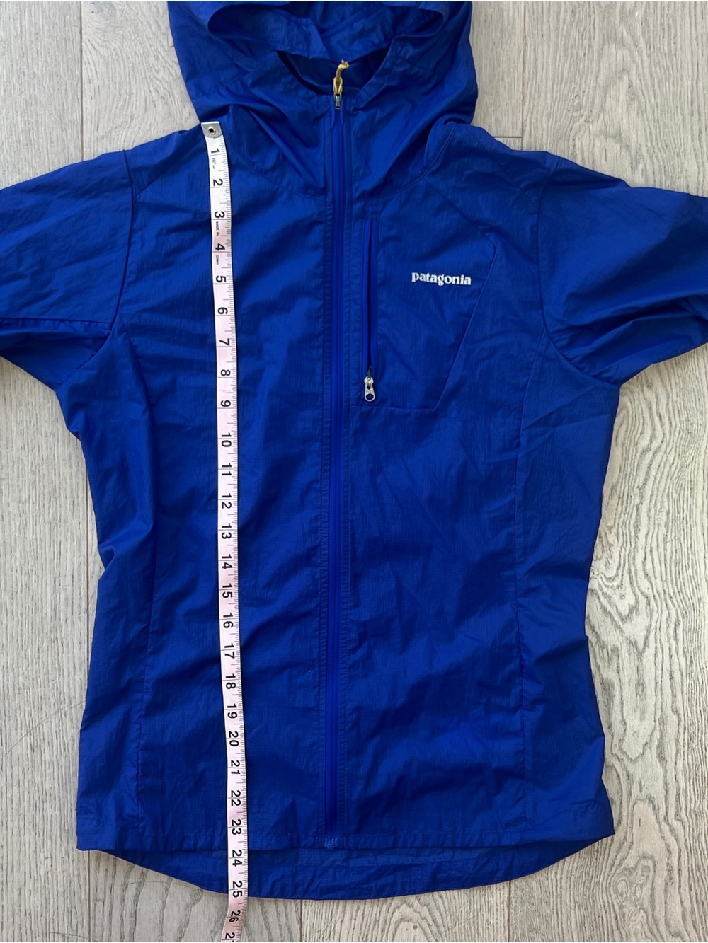 Patagonia Women’s Size XS Houdini Lightweight Hooded Windbreaker Jacket Blue - Picture 7 of 10